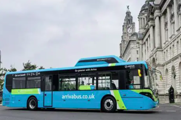 image of a blue bus