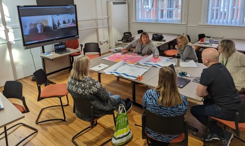 a photo of the co-production group meeting