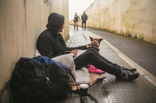 Rough Sleeper in subway