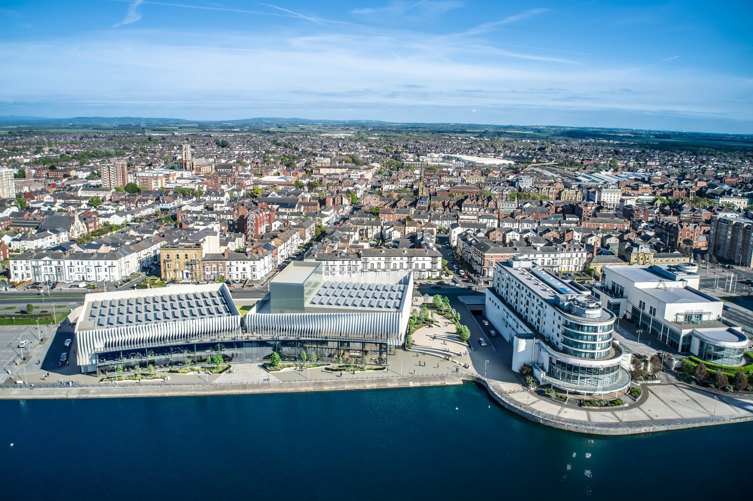 An artist impression of the Marine Lake Events Centre once completed