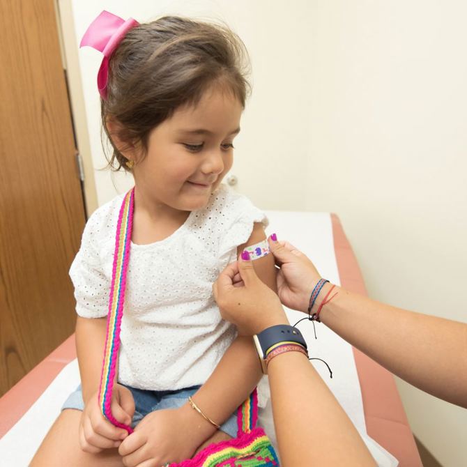 Child being vaccinated