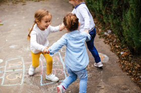 children playing outside