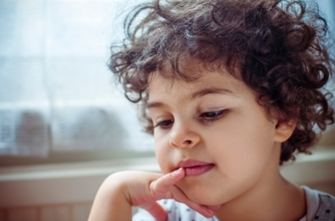 close up of young child