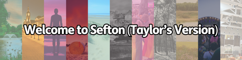 selection of photos from across sefton representing the colours of taylor swifts different albums