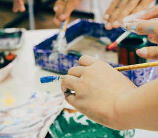 Young people painting