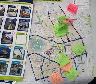 Map with post it note comments