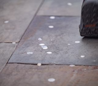 Chewing gum on the pavement