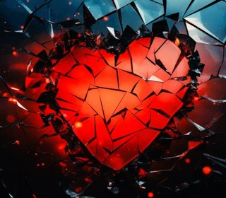 shattered glass heart