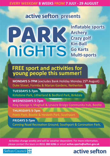 Park Nights Information Poster